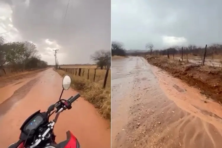 Chuva forte acaba com estiagem prolongada em Rio do Pires