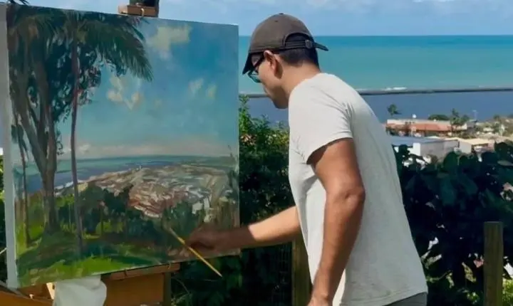 Thiago Castro abre exposição em Porto Seguro com pinturas de paisagens locais