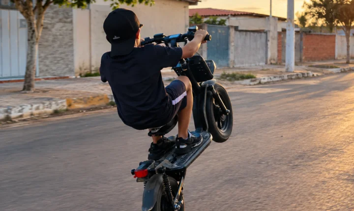 Crianças empinando motos elétricas geram alerta e preocupação em Lapão