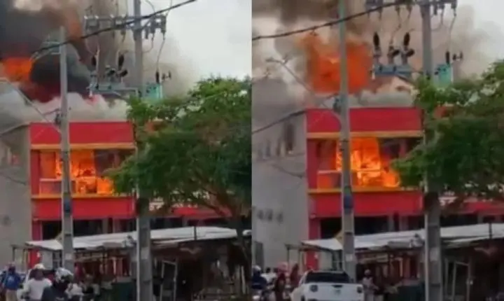 Incêndio de grandes proporções atinge supermercado em Feira de Santana