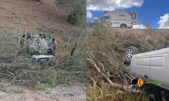 Motorista perde o controle e carro cai em ribanceira em acidente na BA-120